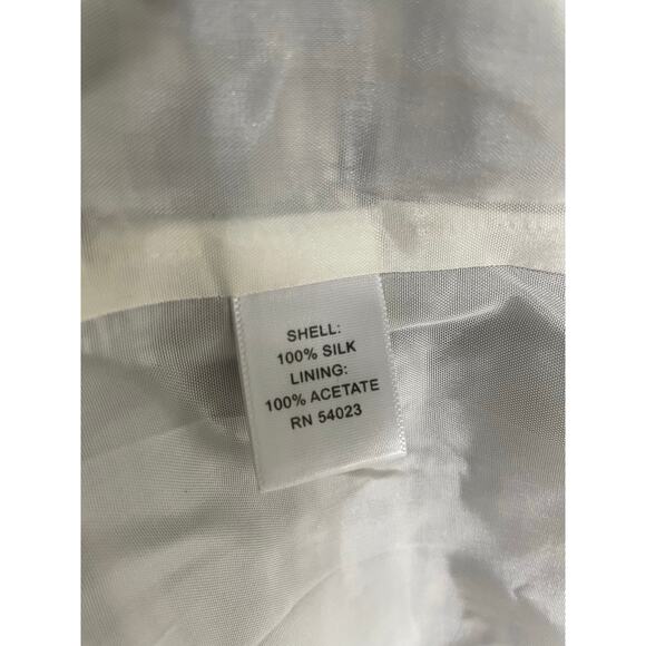 Banana Republic Petite 10P Black White 100% Silk‎ Dress Lined Abstract Print - Picture 9 of 9